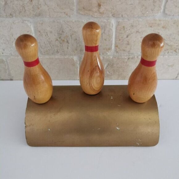 Vintage Wooden Bowling Pins Trophy, Bowl-O-Rama Lanes - Picture 5 of 9